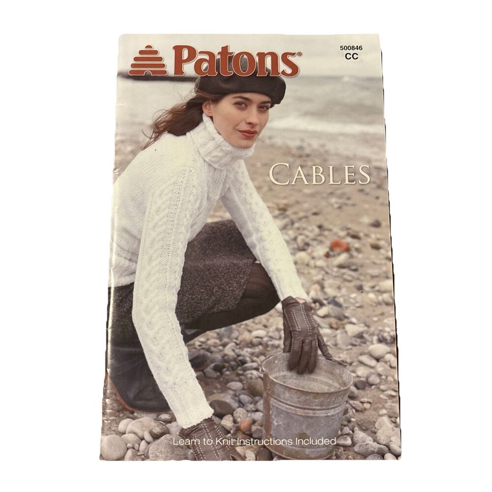 Patons Cables Knitting Patterns 500846 CC Learn To Knit Instructions Included